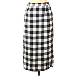 🌲Who What Wear Buffalo Check Knee Length Skirt